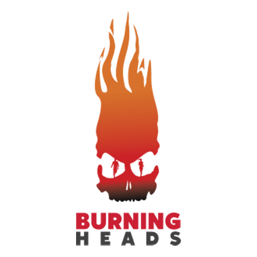 Head burn. Burning head. Burn head logo.